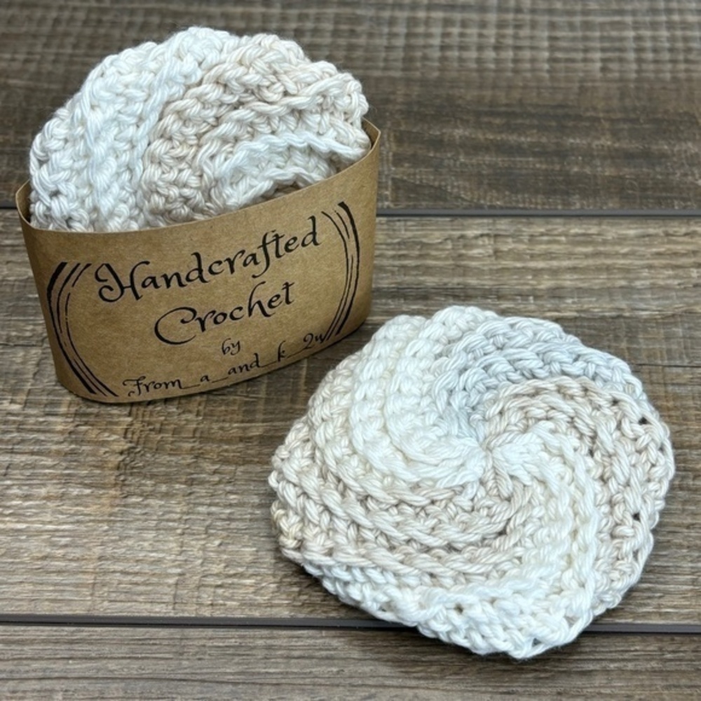 Handcrafted Crochet Spiral Tawashi Scrubbies Set Cotton Yarn‎ Handmade Knit